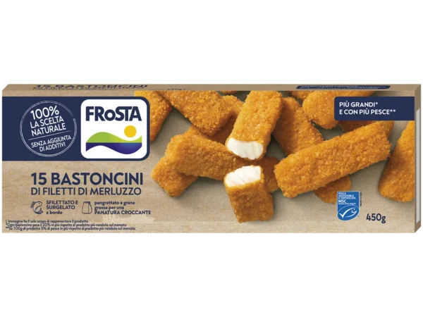 BASTONCINI DI FILETTI DI MERLUZZO FROSTA GR.450