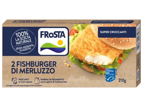 FISHBURGER DI MERLUZZO FROSTA GR.210