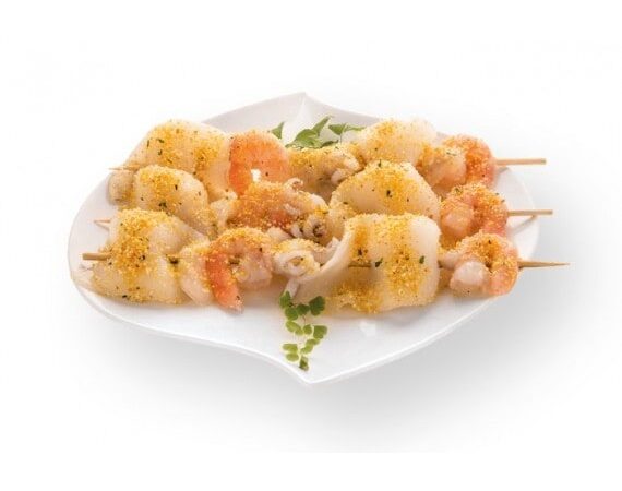 SPIEDINI CALAMARI E GAMBERI